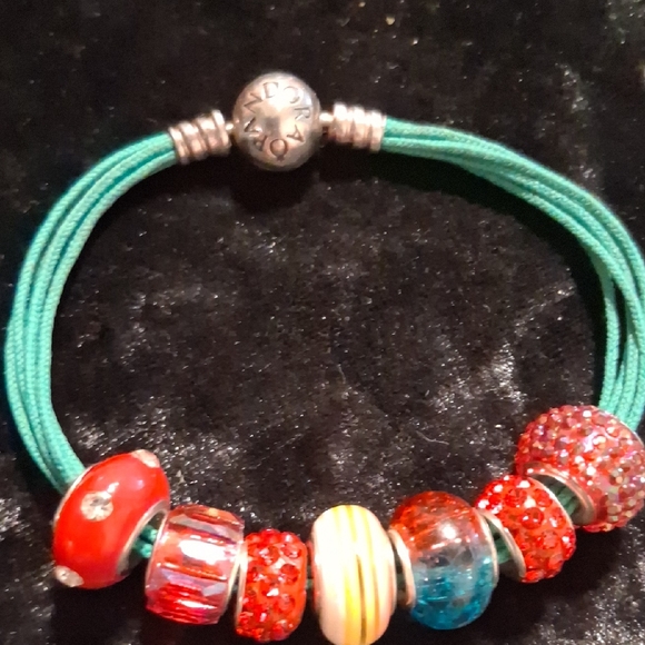 Pandora Bracelet Green and Red Charm S Are Not Pandora - Picture 3 of 10